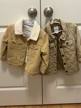 2 Old Navy Quilted Tan Puffer Jackets for Kids 18-24mos